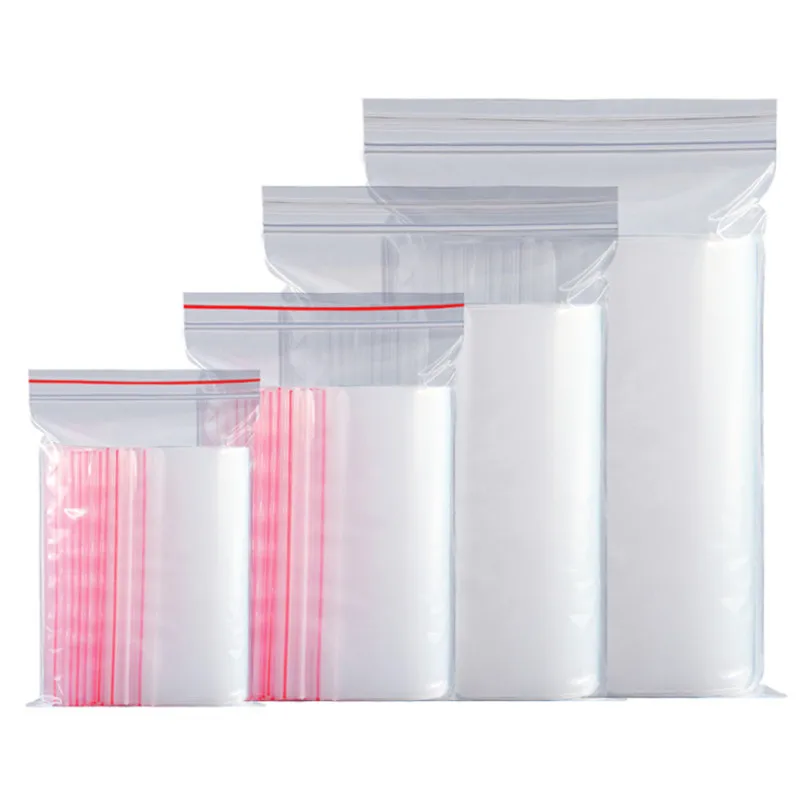 100pcs/lot Small Zip Lock Plastic Bags Reclosable Transparent Jewelry/Food Storage Bag Kitchen Package Bag Clear Ziplock Bag