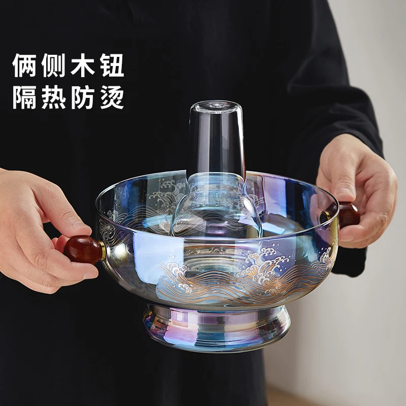 Old-fashioned Beijing glass hot pot high temperature resistant thickened electric ceramic stove household stew single pot