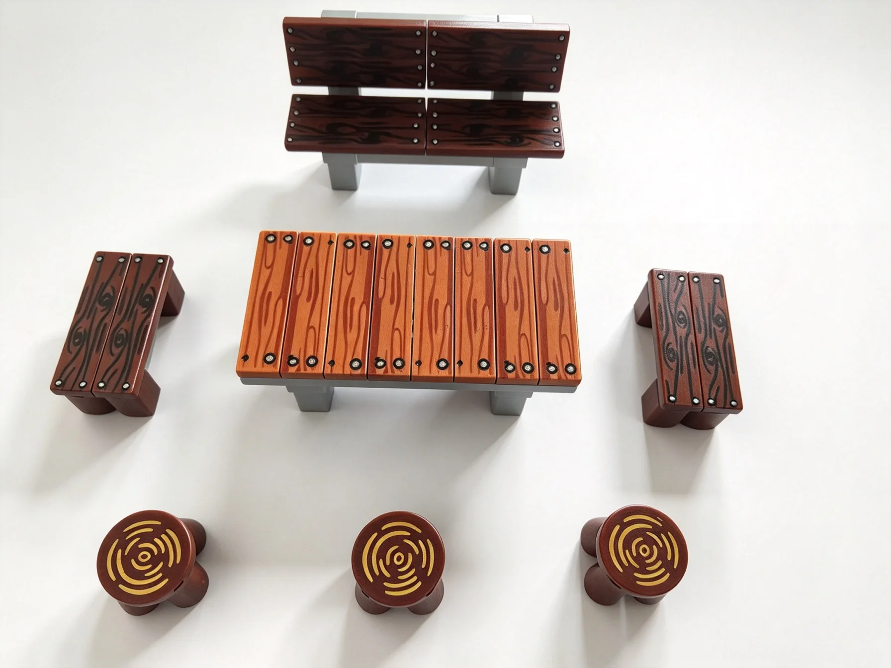 MOC Building Block Accessories Furniture Sets Chairs Tea Tables Stools Park Seating Chairs All Types of Leisure Model Toys Gifts
