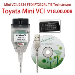 Mini Vci for Toyota TIS Techstream V18.00.008 FTDI FT232RL TIS Techstream J2534 Auto Scanner  MINI VIC 3 OBD2 Car Diagnostics