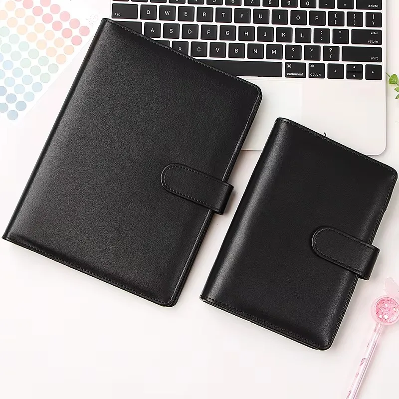 Macaron Leather Spiral A5 Color Notebook Cover Office Organizer Stationery Binder Notepad Planner Notebook