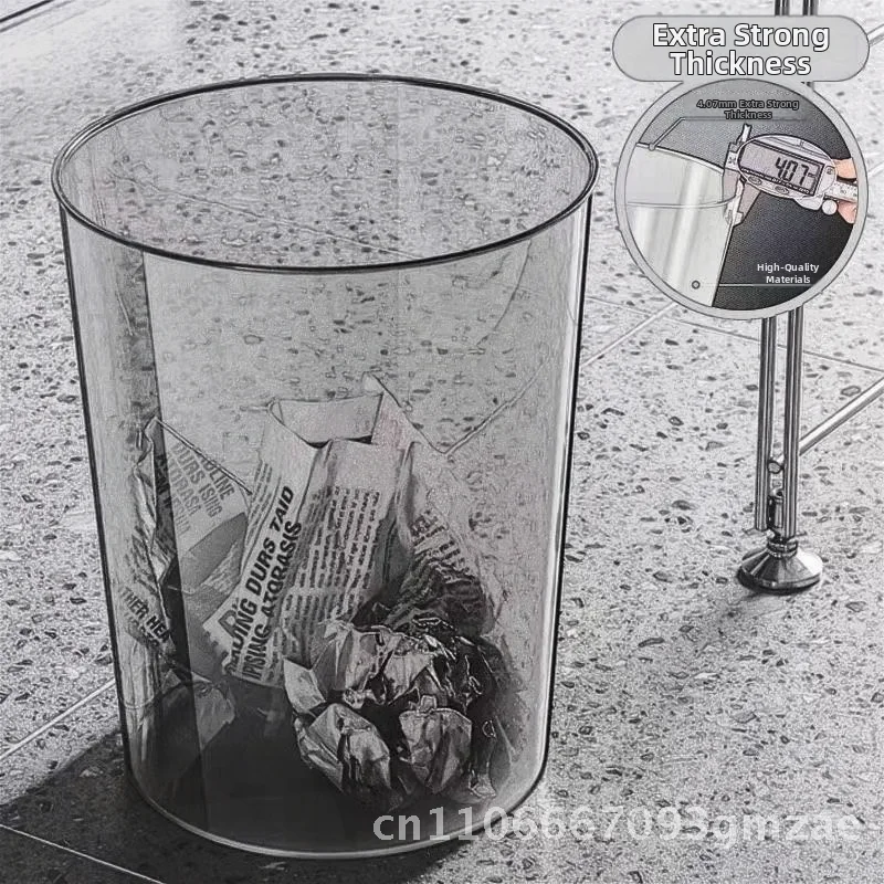 

Creative Transparent Plastic Trash Can 10L round Shape Kitchen Office Household Waste Bin Wholesale Internet Celebrity Design