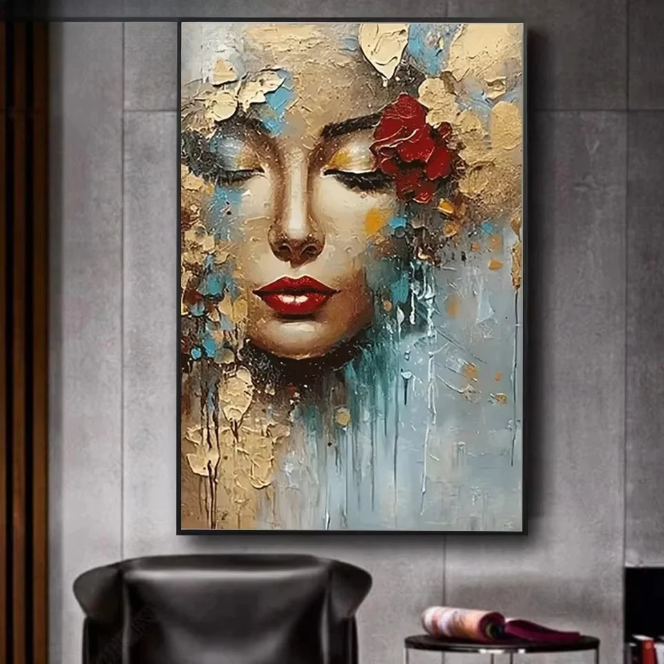 Rahmenlose, 2026 Diamantmalerei Neue DIY-Kunst Abstrakte Goldene Frau Diamant-Stickerei Strass-Mosaik Heimdekoration