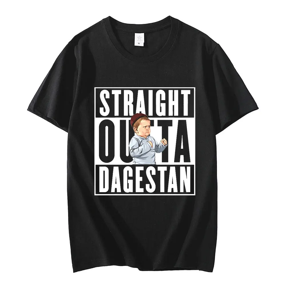 Hasbulla Fighting Meme T-shirt Straaight Outta Dagestan Mini Khabib Blogger Graphic Print T Shirt Men Women Cotton T-shirts Tops