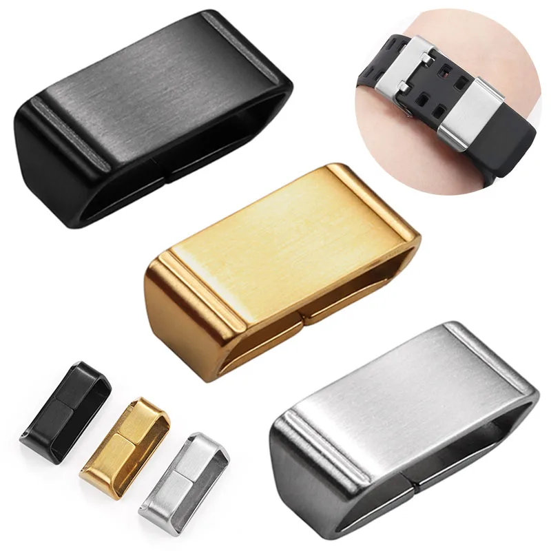 Pasek ze stali nierdzewnej klamra pierścieniowa 18mm 20mm 22mm 24mm metalowy pasek Keeper pierścienie uchwytowe dla DW5600/5610 GA2100 akcesoria do klamer