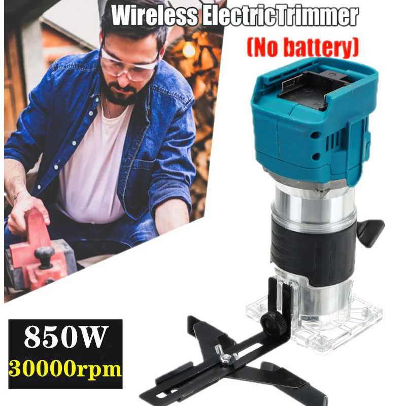 

850W Brushless cordless Electric Hand Trimmer Wood Cutter Engraving Slotting Trimming Carving Machine Woodworking Router Milling