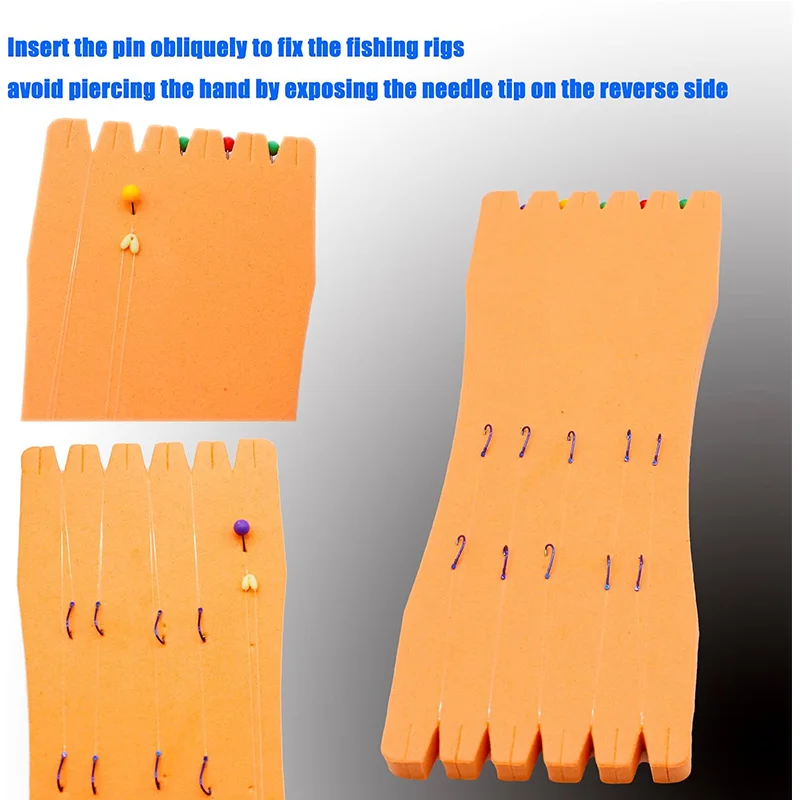 12Pcs Angeln Führer linie Halter EVA Schaum Winding Board Spule Fisch Haken Keeper Lagerung mit Pins Tackle-Tool Zufällige farbe – Detail 3
