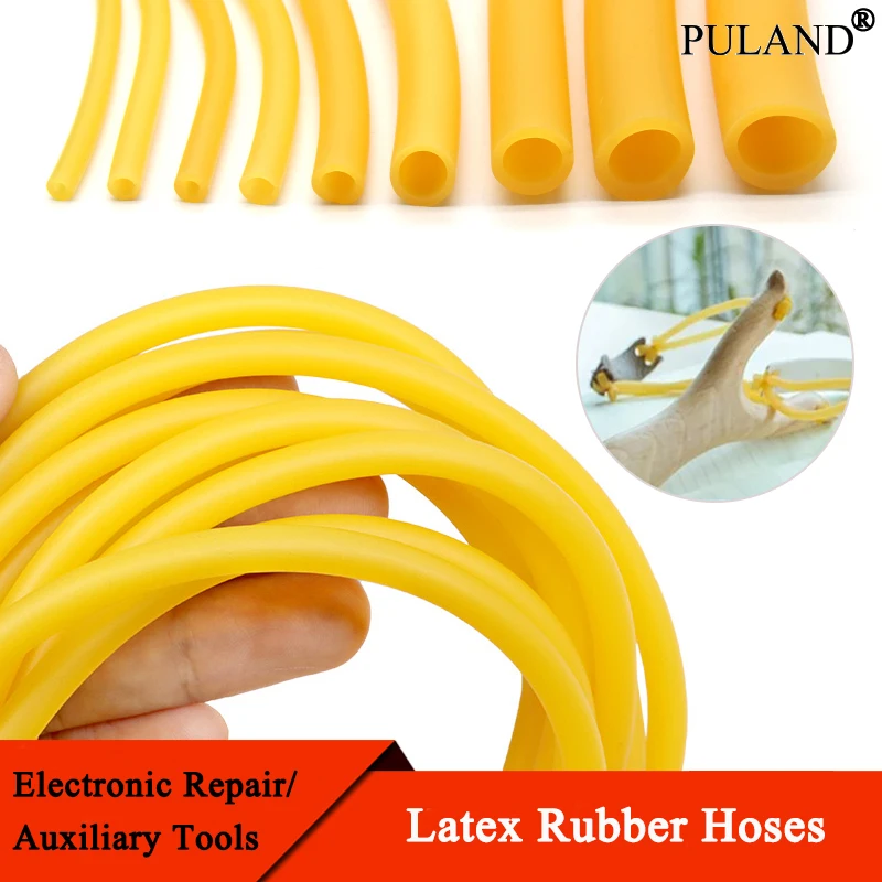 1~10m Nature Latex Rubber Hoses Yellow ID 1.6~18mm High Resilient Go Fishing Tube Elastic Fitness Band for Slingshot Catapult