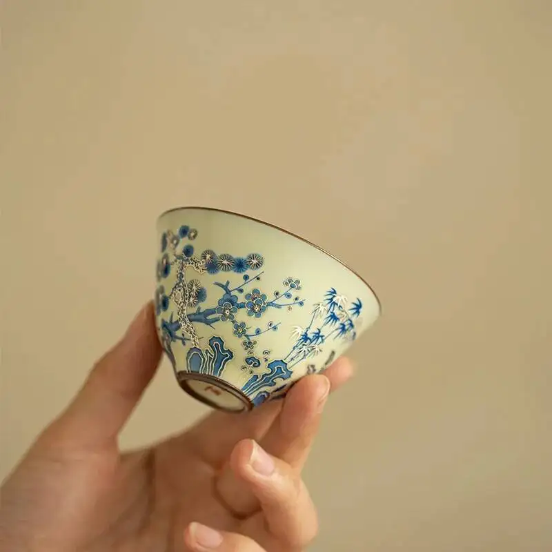  Blue And White Tea Cup Ceramic Teacup Master Cup Tasting Cup Guest Cup Home Kung Fu Tea Cup
