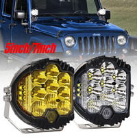 7 lnch 5 Inch LED Headlights DRL Hi/Lo Beam 50W 5000LM 9LEDS For Niva Motorcycle Lada Offroad 4x4 UAZ 12V 24V White