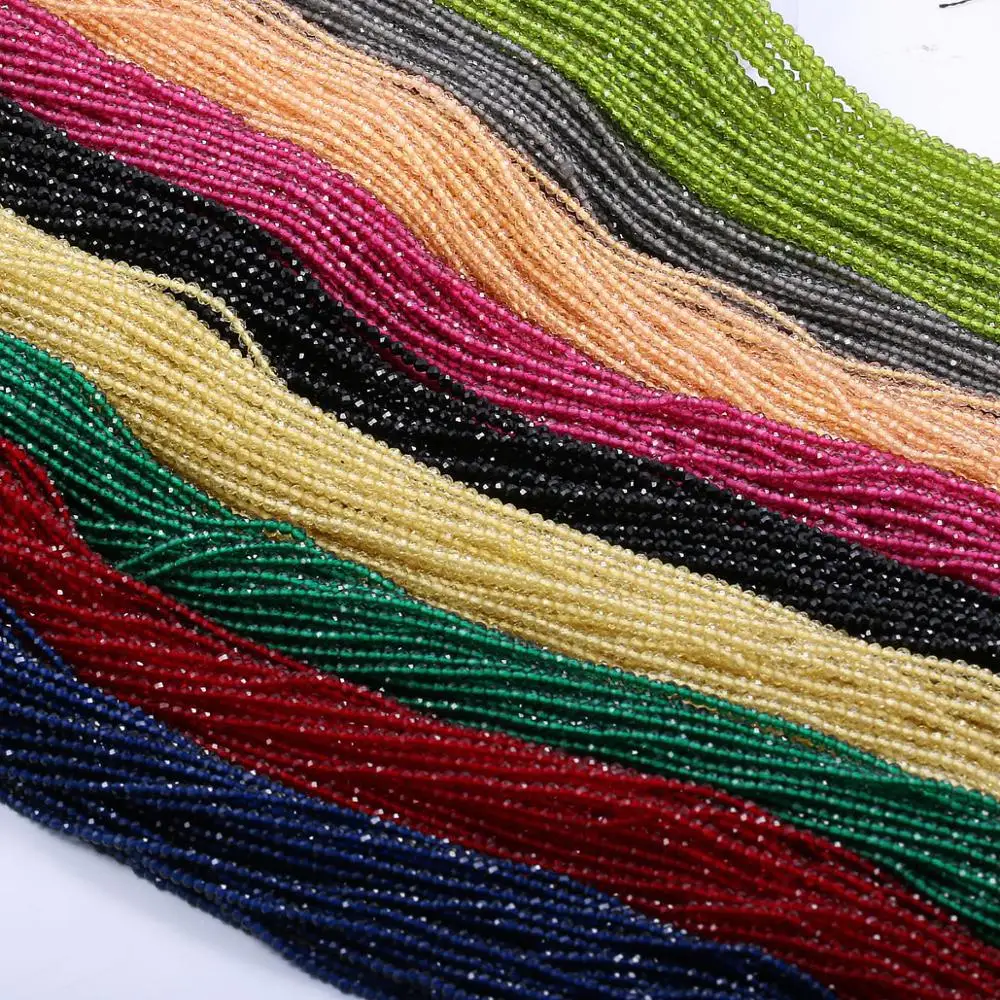 16 Strings Natural Stone Spinel Faceted Loose Spacing Beaded 2-3MM Jewelry Making DIY Necklace Earrings Accessory Gift