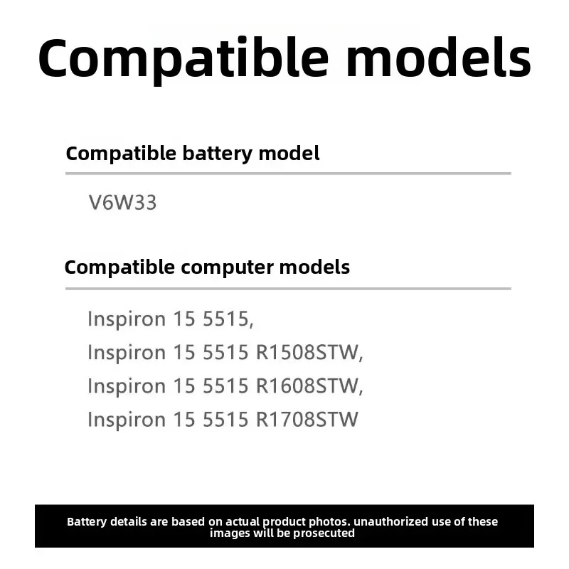 For Dell Latitude 3320 3520 3420 G91J0 V6W33 P144G Laptop Battery High Capacity Battery High Quality Replacement Batteries