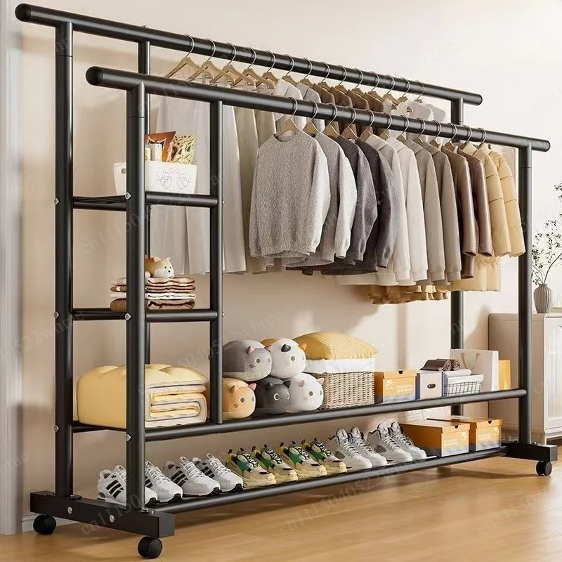 New side net extra thick extra thick drying rack floor-to-ceiling vertical household large-capacity coat rack bedroom hanger