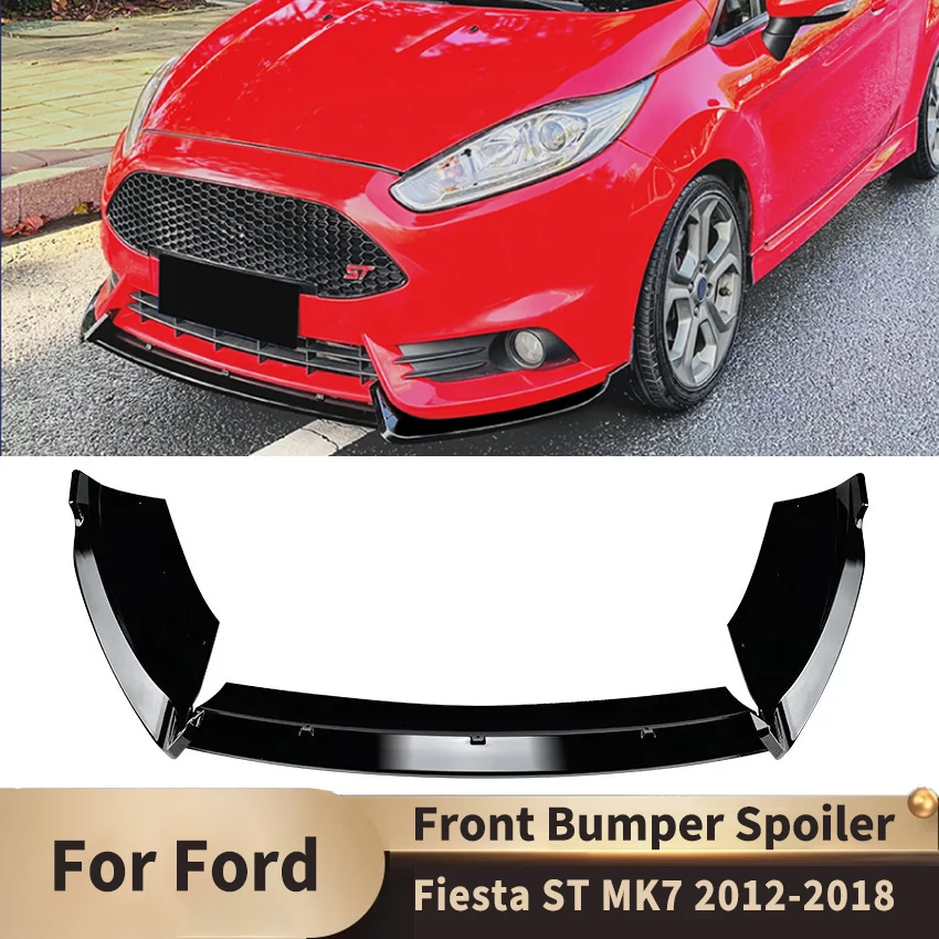 Front Bumper Lip Spoiler Splitter Diffuser Body Kit Tuning for Ford Fiesta ST MK7 2012-2018 Front Shovel Skirt Board Accessories