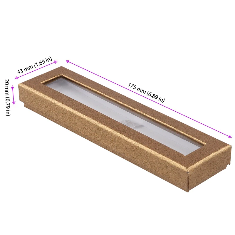 48Pcs Gift Pen Packaging Boxes Small Cardboard Paper Pencil Case Transparent Clear Lid Pens Box With PVC Windows