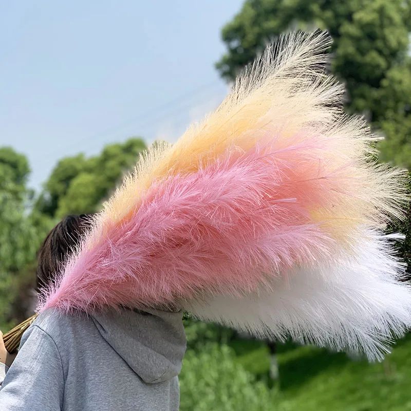 100-120cm Big Silk Pampas Grass Flowers Pantas Artificiales Para Decoracion Simulation Plants for Home Decor Wedding Decoration - view 5