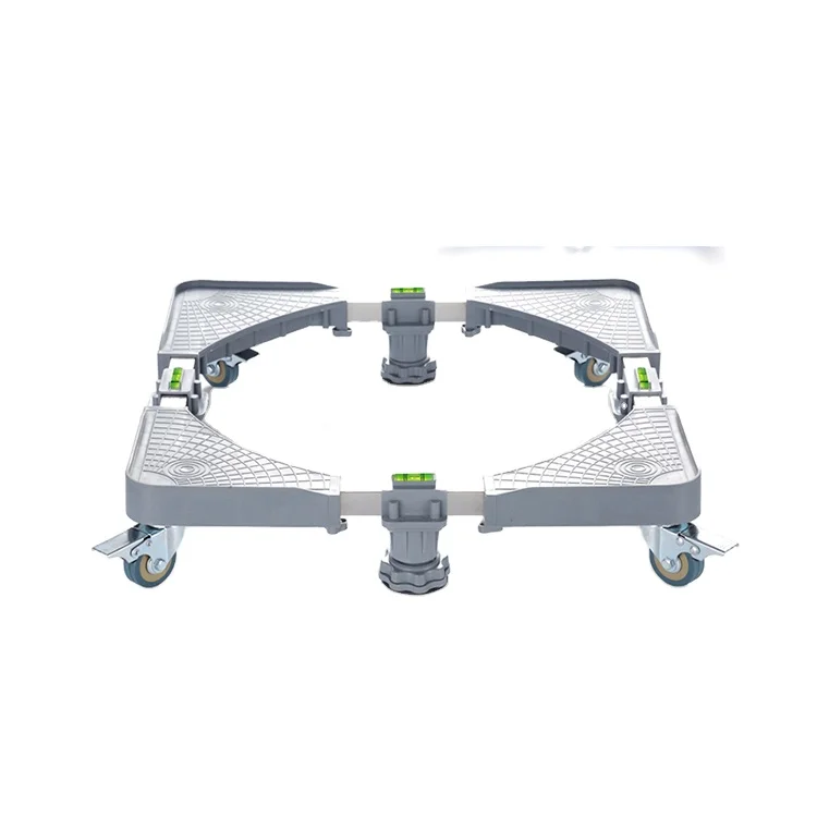 세탁기 건조기 브래킷 이동식 냉장고 기계 받침대 조절 가능한 세탁기 스탠드 바퀴 포함