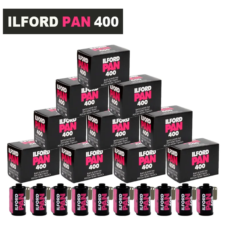 10 Rolls ILFORD Pan 400 Black And White Film 135 35mm B&W Negative Film 36 Exposure/Roll Suitable For 135 Film Cameras