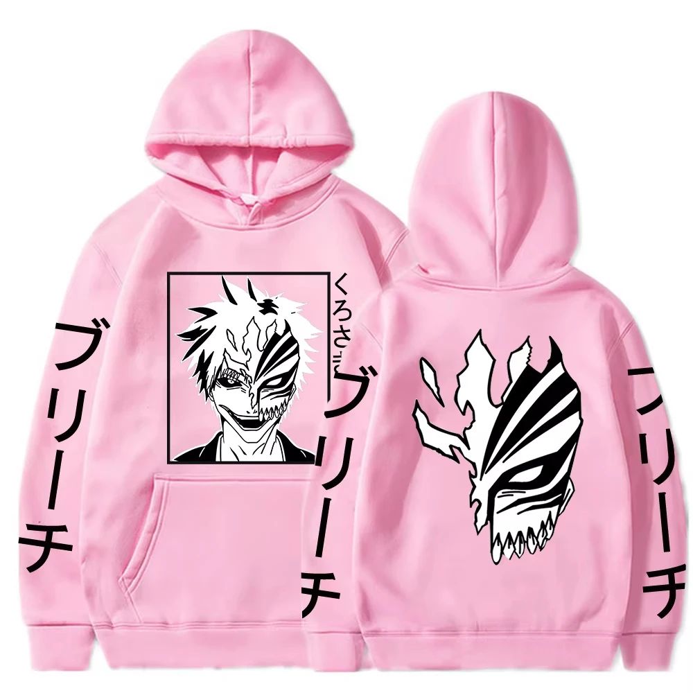 Bleach Hoodie Oversized Unisex Graphic Print Crew Neck T-Shirt for Men Women Streetwear Trendy Casual Loose hot product Couples