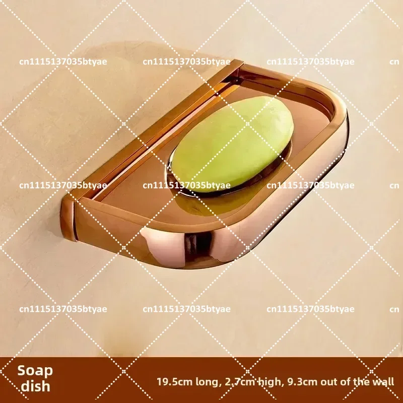 Luxury Rose Gold Bathroom Accessories Brass Wall Mounted Toilet Brush Paper Towel Holder Rack Glass Shelf Bath Hardware Set