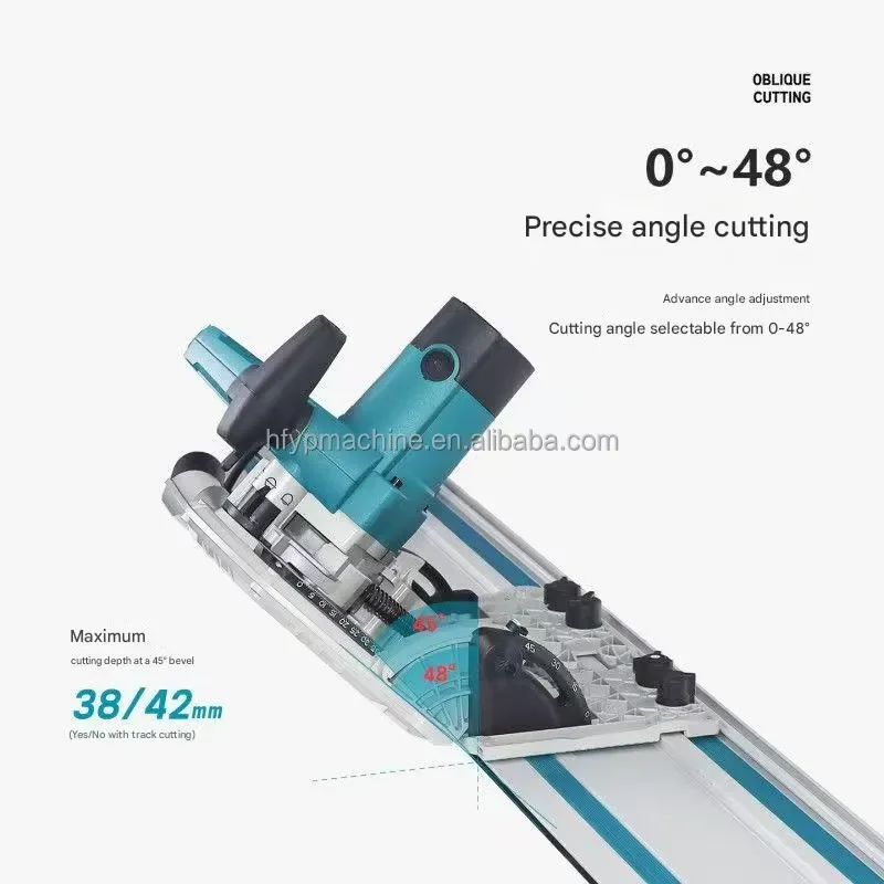 1400W Plunge Saw Cordless Wood Cutting Track Saw Guide Rail Electric Circular Saw Dust-Free Portable Drywall Cutting Machine view 5