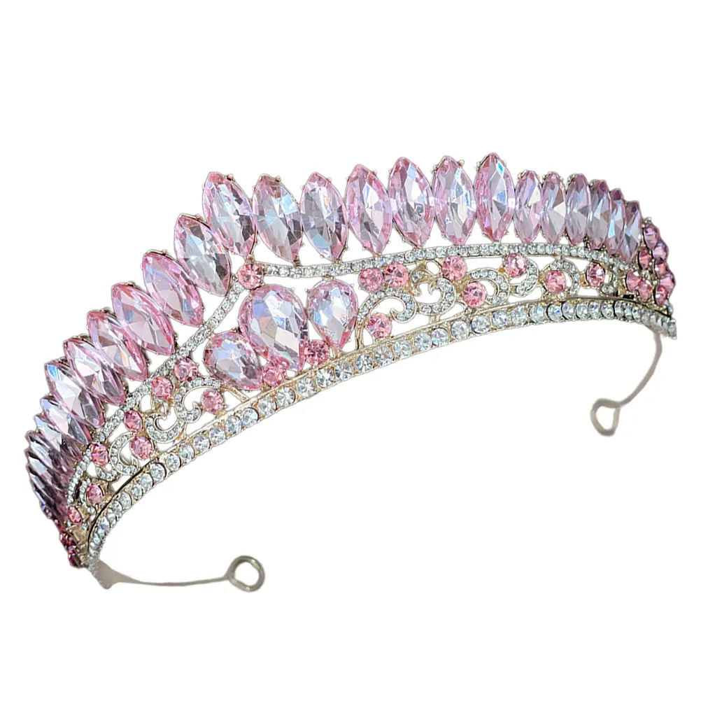 

Rhinestone Crown Headband Wedding Hair Accessory for Bride Bridesmaid Party Birthday Bridal Tiara Accessories Women