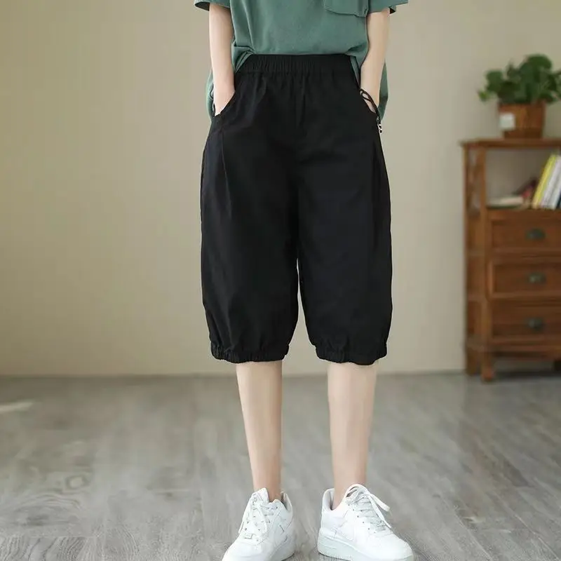 Cotton and Linen High-waisted Shorts for Women Summer Thin Linen Pants  Loose  Slim and Versatile  Casual Outdoor Hot Pants