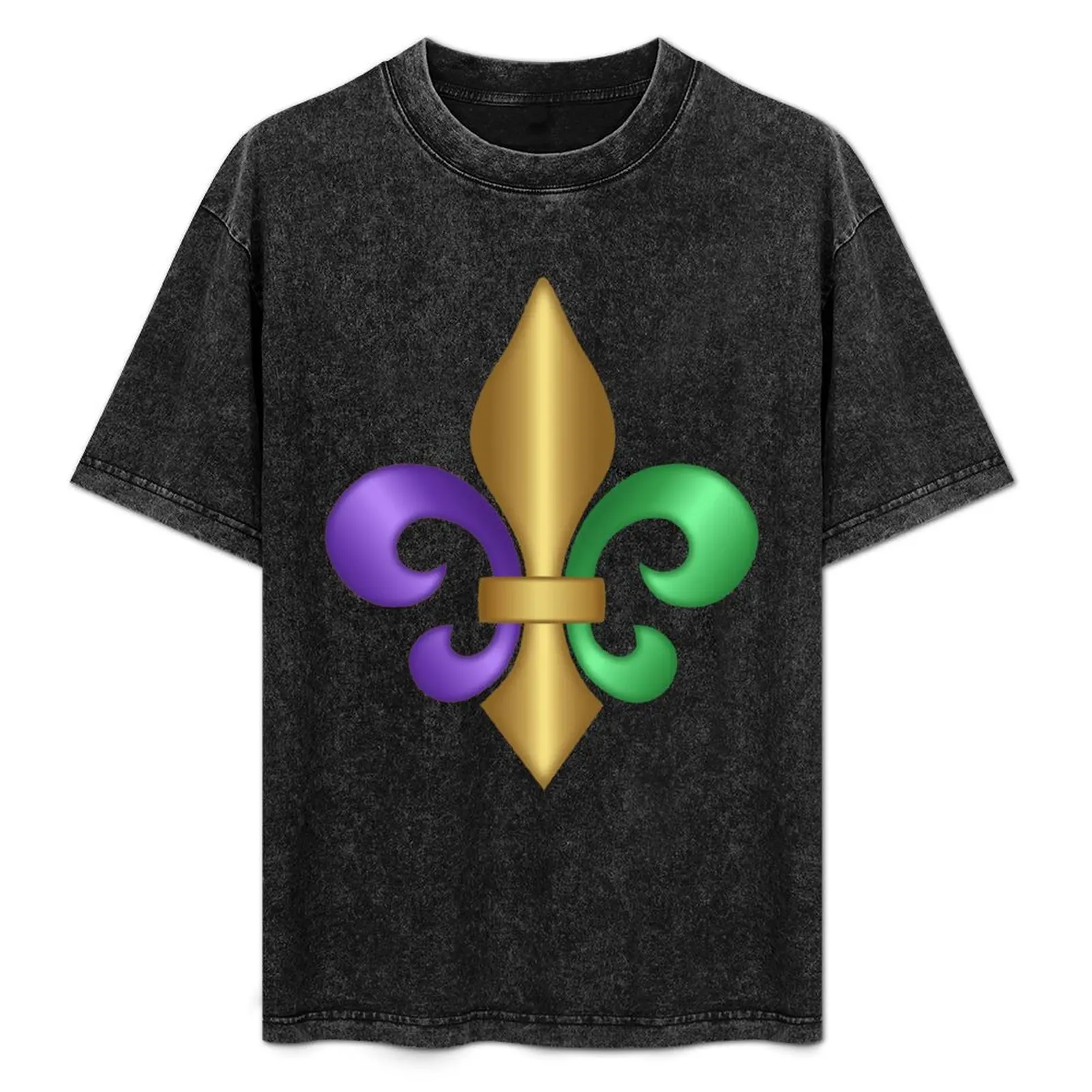 

Purple Green and Gold Fleur-de-Lis Symbol T-Shirt cute tops shirts graphic heavyweights vintage clothes tshirts for men