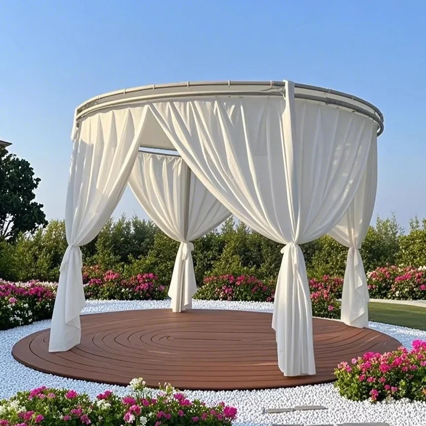 Round gazebo awning Outdoor courtyard Sunscreen landscaping gazebo Sunscreen pavilion Sunscreen bed and breakfast Outdoor paraso