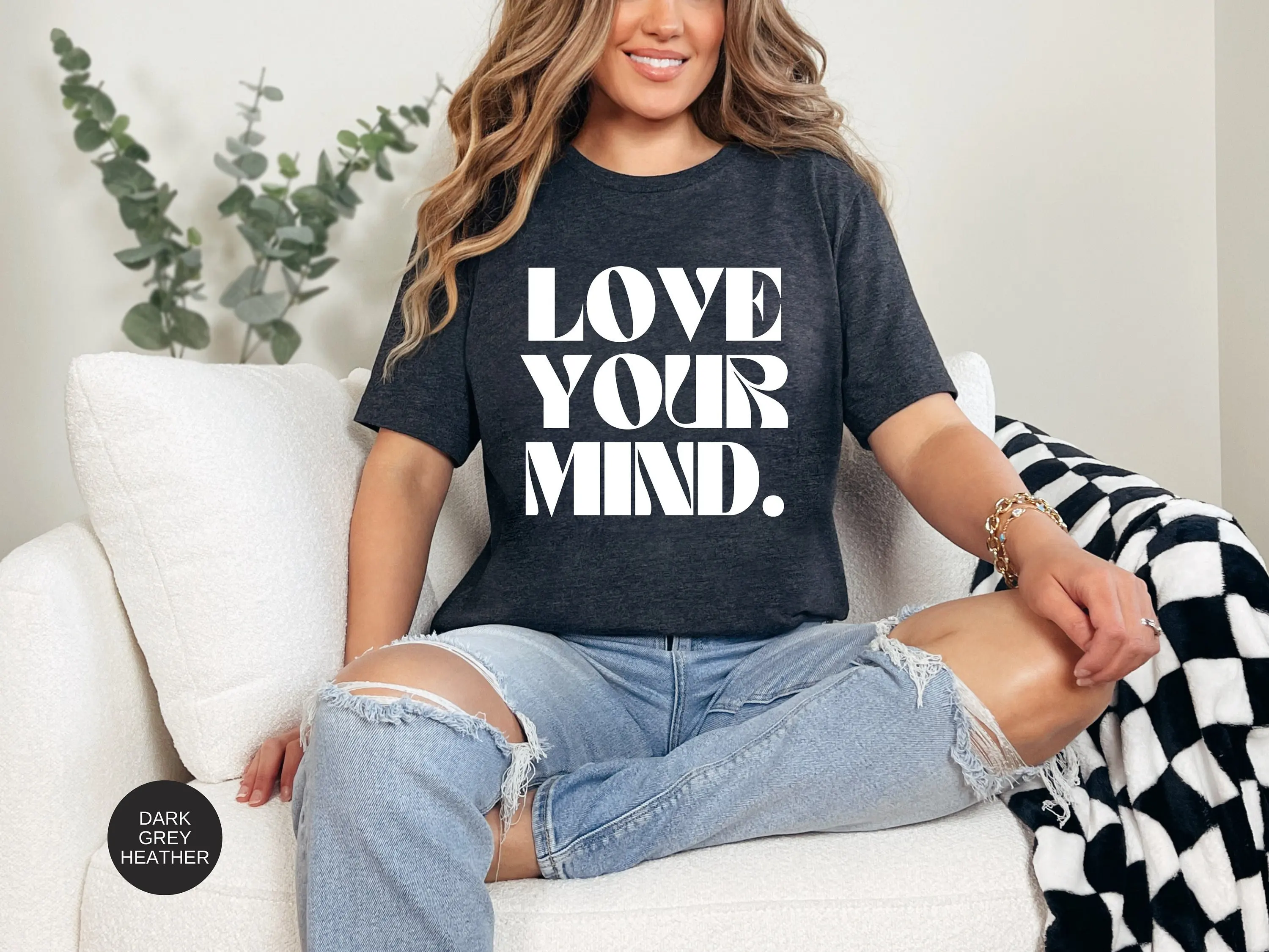 

Mental Health T Shirt Love Your Mind Anxiety Motivational Matters Inspirational Trendy Women