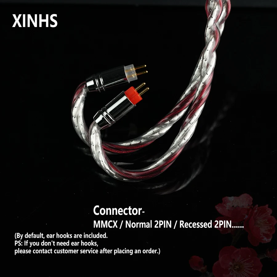 XINHS M02 8-adriges Crimson Bloom in Snow-7N OCC Silber-Palladium Hochwertiges Übertragungskabel für Kopfhörer HIFI Upgrade-Kabel – Detail 4