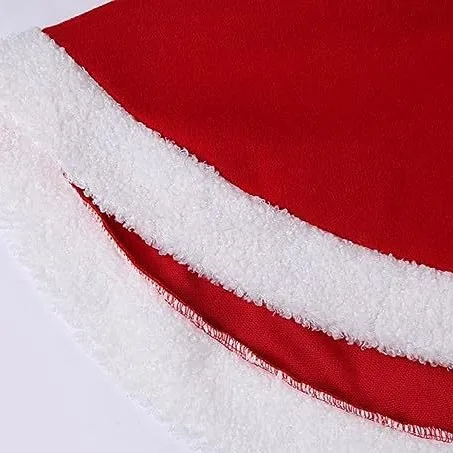 فستان حفلات أعياد الميلاد للعام الجديد لعام 2025 للفتيات بأكمام طويلة مع قلنسوة فستان أحمر لطيف + إكسسوارات مجموعة أزياء عيد الميلاد #6