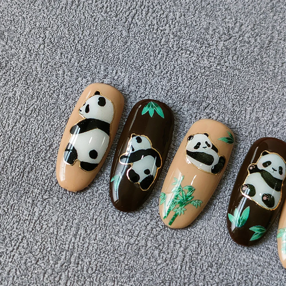 1pc Cartoon Nagel aufkleber niedlichen Panda Aufkleber Nail Art Dekoration DIY Presse auf Nägeln