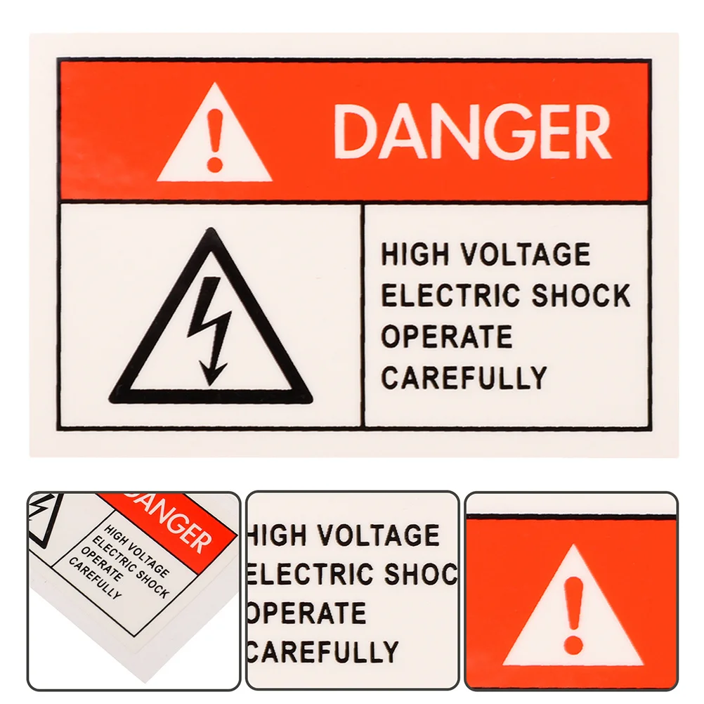 

5Pcs Anti Electric Shake Safety Stickers High Visibility English Warnings for Industrial Electrical Hazards Sticker Roll