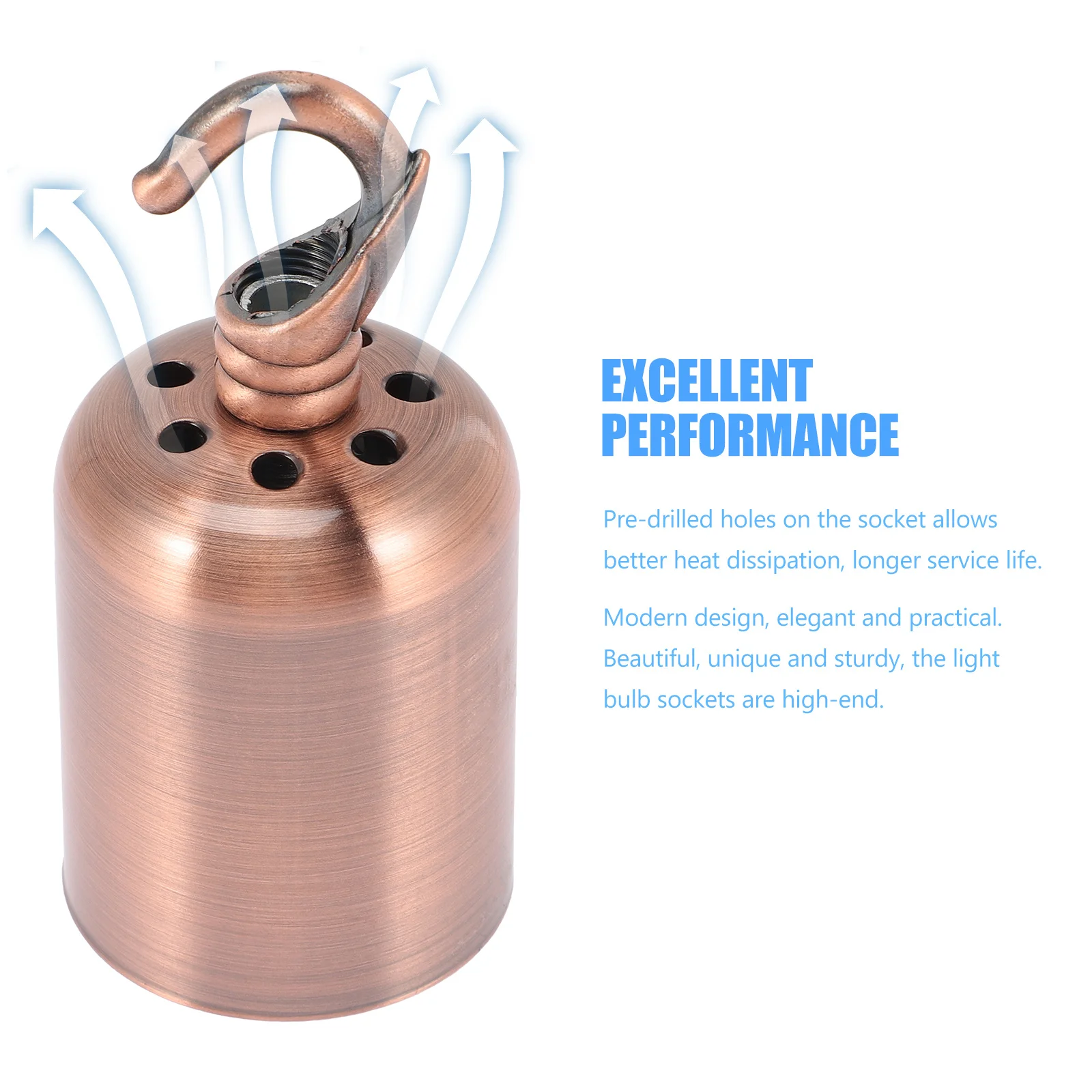 

2Pcs Lamp Socket with Hook E27 Bulb Holder Light Outlet for Corridor Dining Room Pre-Drilled Holes High-End Workmanship