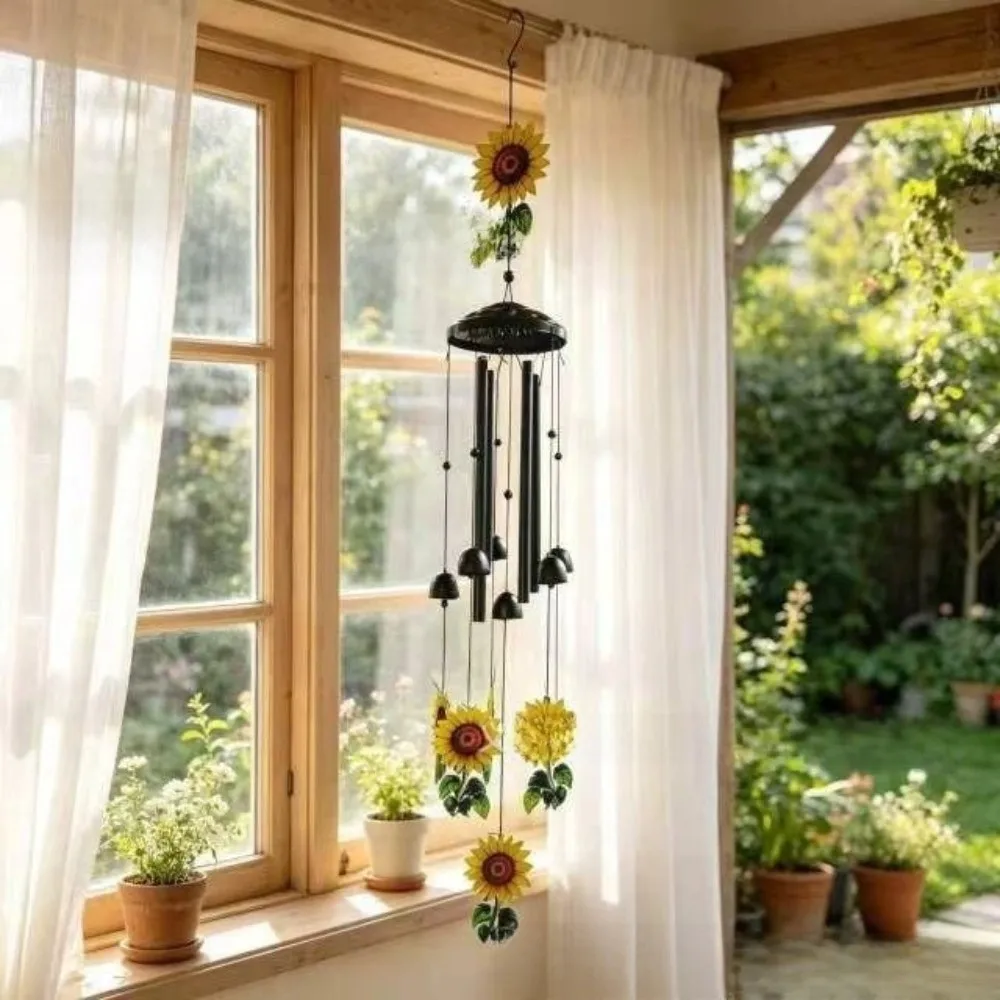Yard Decorations Sunflower Butterfly Wind Chime Metal Decoration Hummingbird Wind Chime Bird Elegant Garden Wind Chimes Home