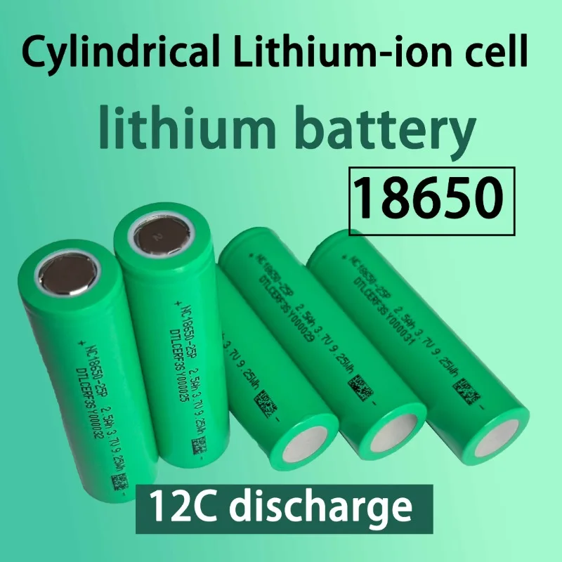 1-20PCS 18650 3.7V 2500mAh Rechargeable Lithium Battery High Discharge Li-ion Cell Flashlight Power Bank DIY Electronic Project