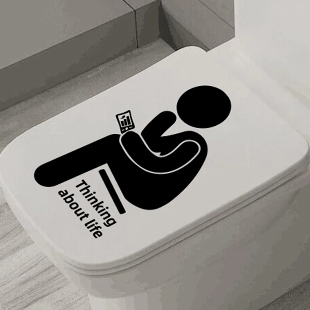 

3 Sheets Toilet Seat Sticker Decorative Motivational Bathroom Decal Removable Adhesive Wall Sticker Toilet Lid Cover