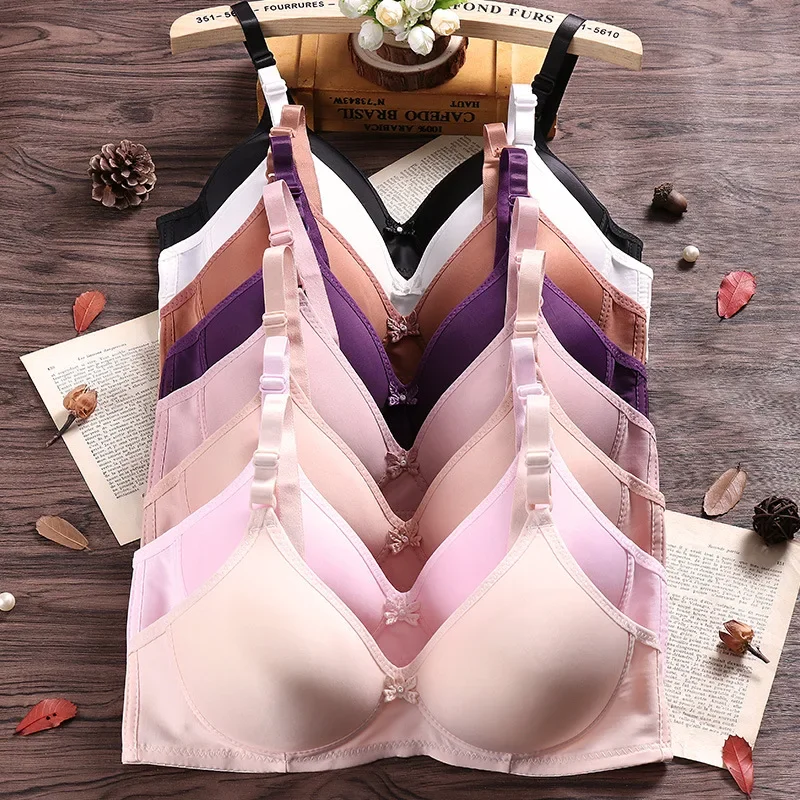 Comfortable Breathable Women Brassiere Beautiful Back Underwear Bra Thin Section Glossy Without Steel Ring Gathered Ladies Bras