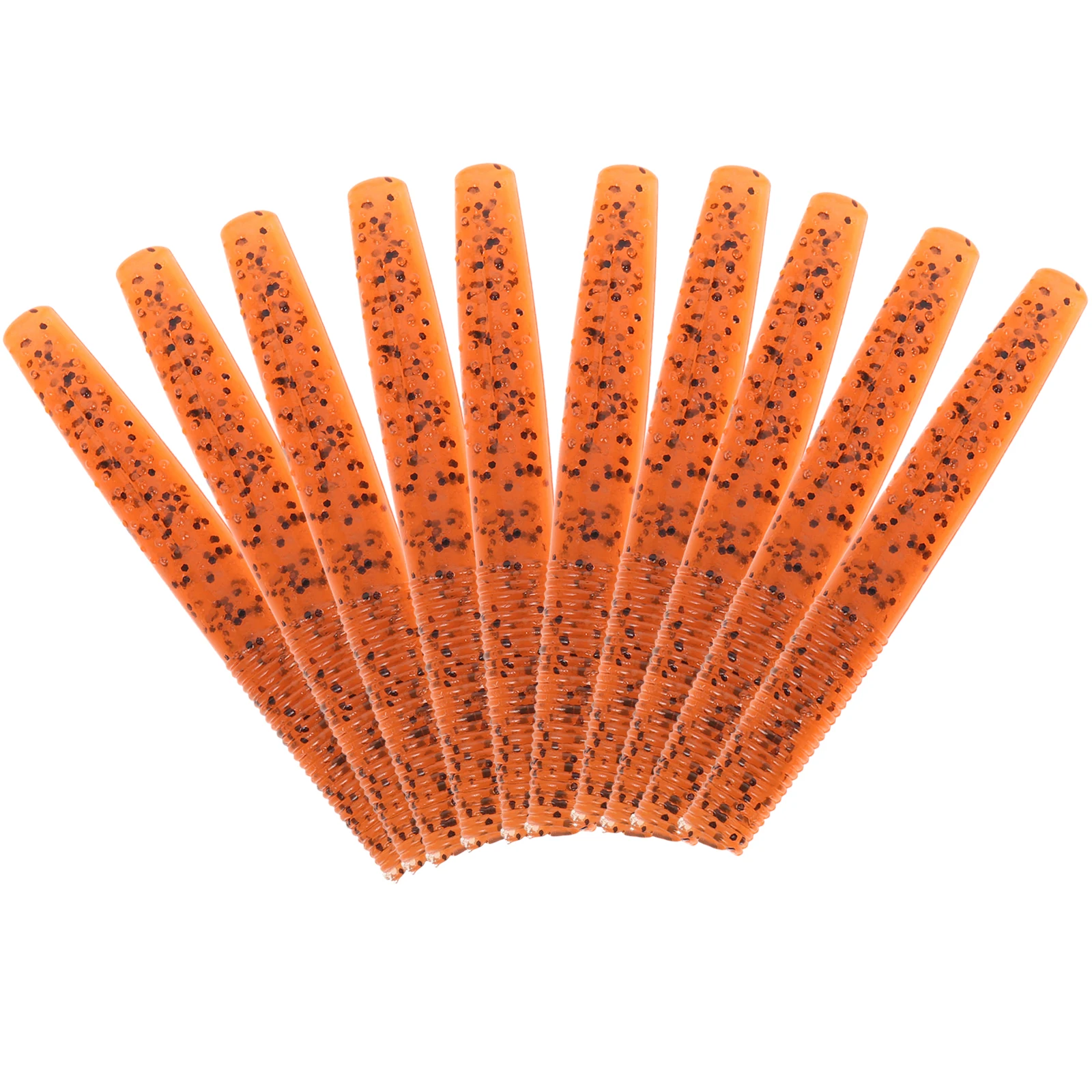 

10pcs Fluorescent Floating Rodworm Lures Fake Baits Reusable Fishing Supplies TPR Material Attract Fish Bass Pan Trout