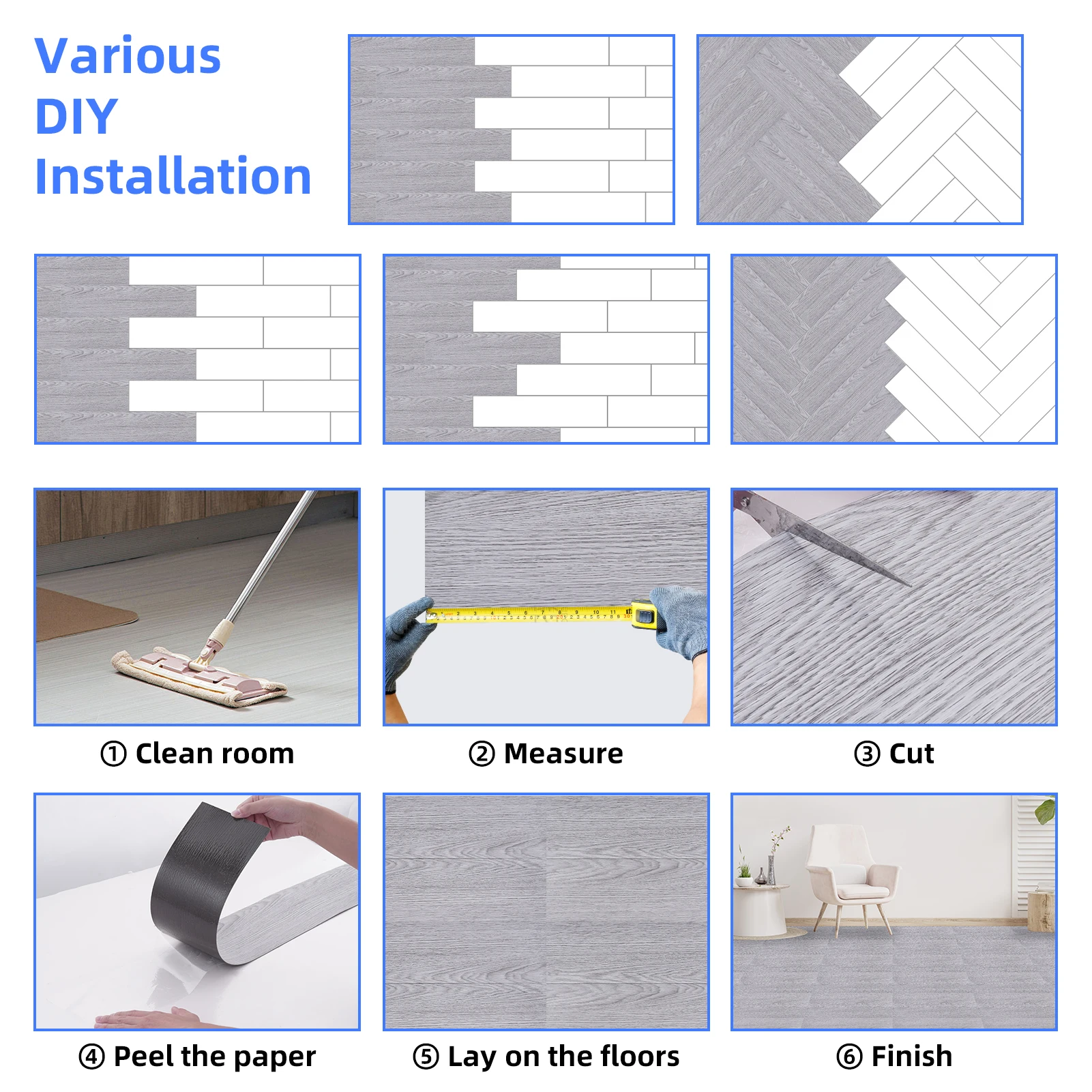 36Pcs Wood Grain Self‑Adhesive - Home Decor Vinyl Flooring review and price