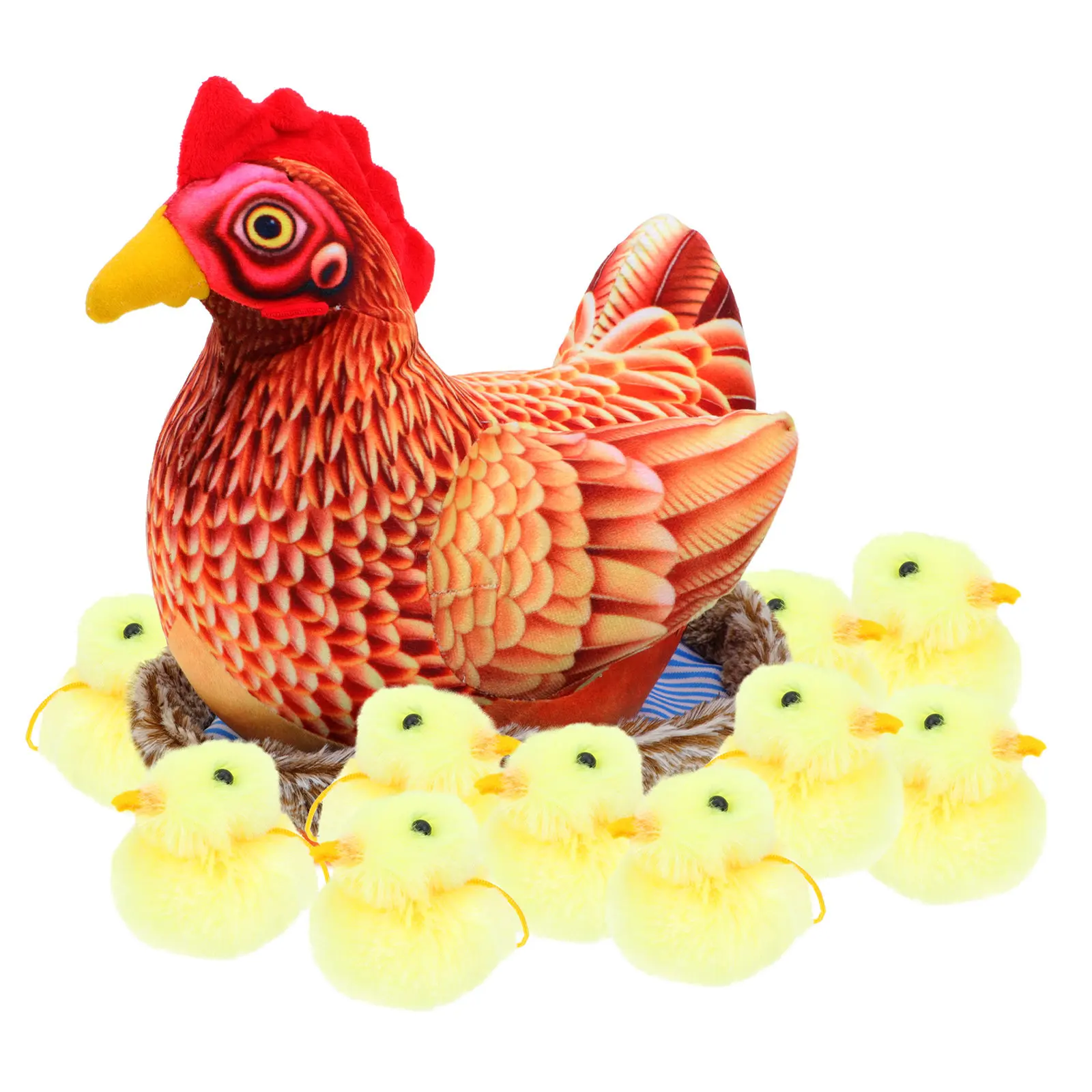 

1Set Easter Chick Hen Decoration Soft Material Easter Theme Ornament Creative Garden Lawn Desktop Decor Creative Chick Adornment