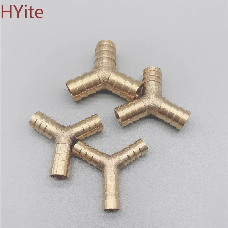 Brass Splicer Pipe Fitting Y Shape 3 Way Hose Barb 4mm 6mm 8mm 10mm 12mm 16mm Copper Barbed Connector Joint Coupler Adapter