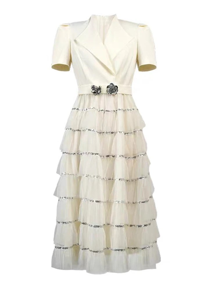 Robe de soirée élégante pour femmes, vêtements à la mode, maille transparente, paillettes, balançoire, robe de bal, mignonne, robes de fête de Banquet