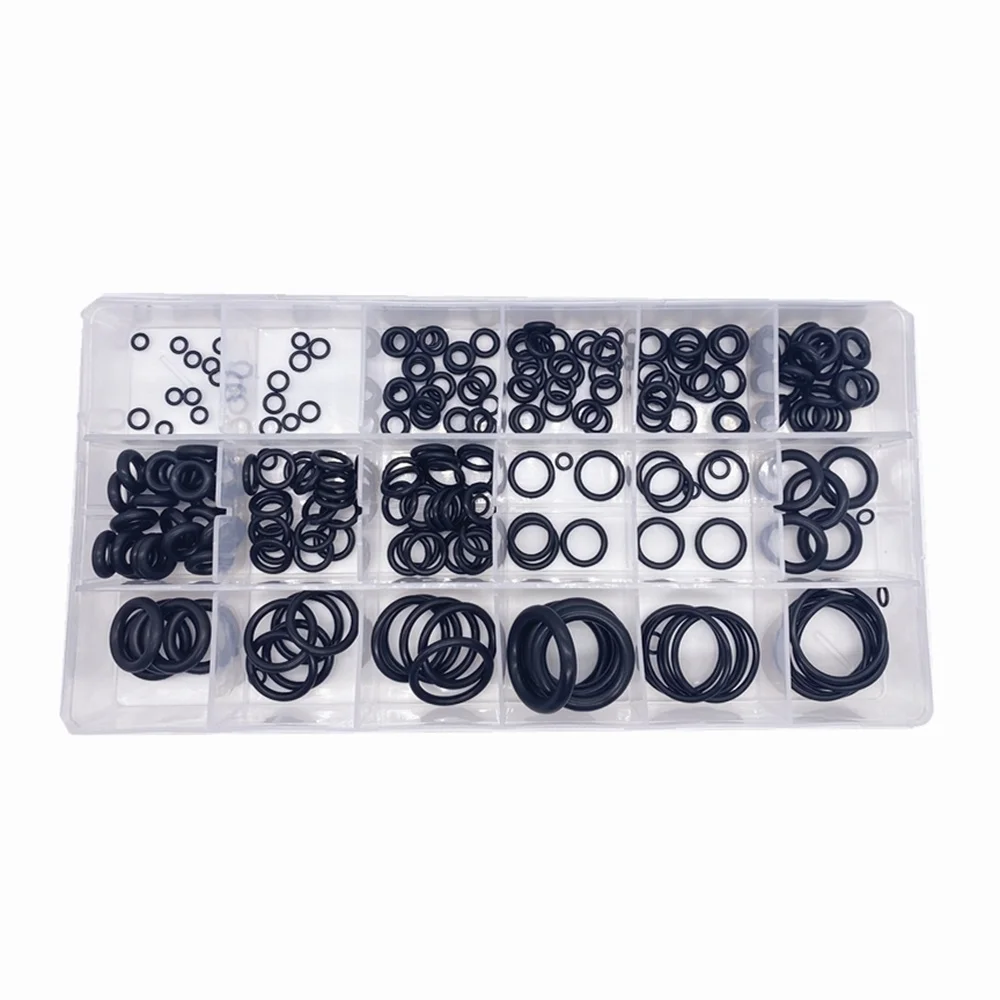 225pcs Rubber O Ring O-Ring Washer Seals Watertightness Assortment Different Size With Plactic Box Kit Set