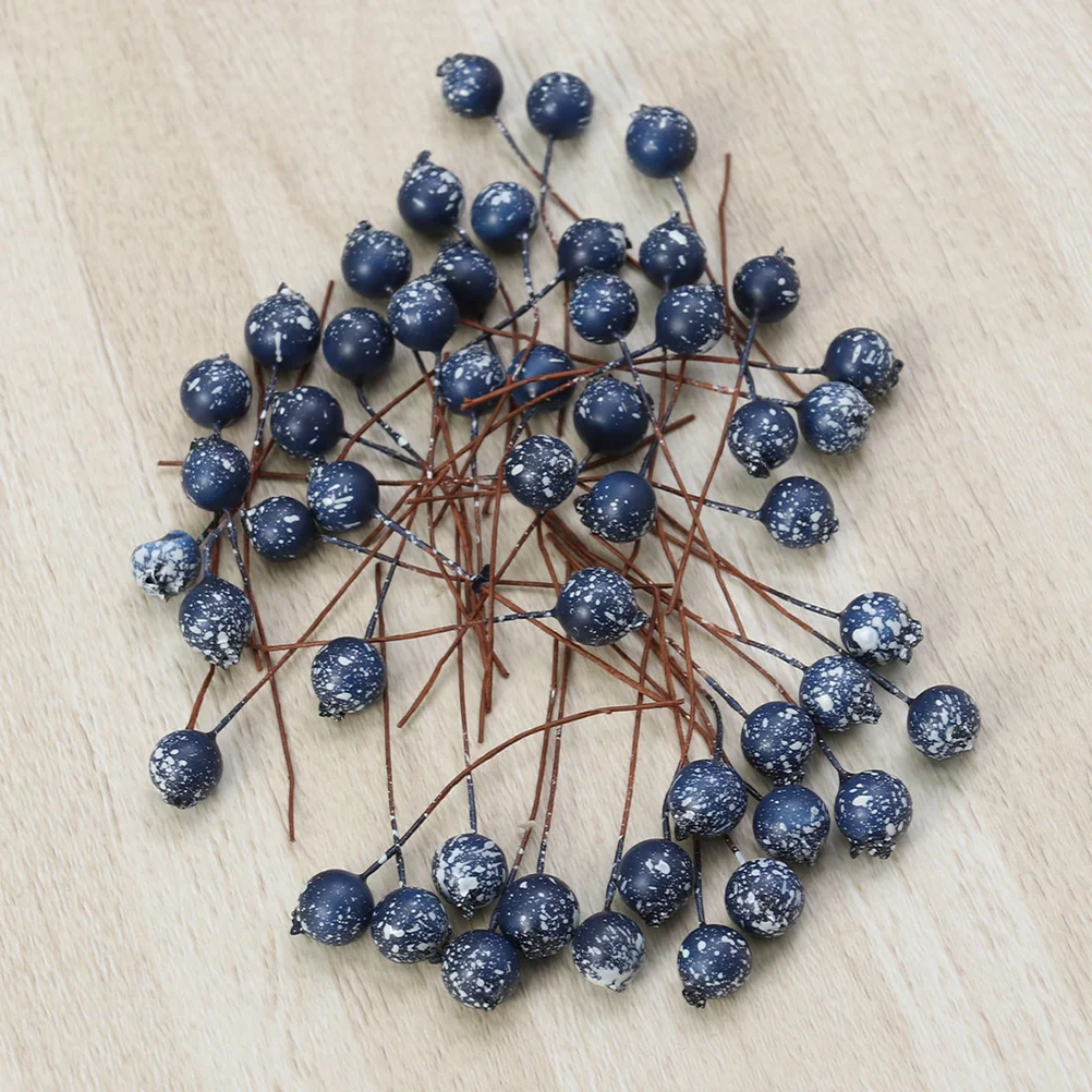 Fake Blueberries Simulation Blueberry Decoration Christmas Tree Picks Pine Wood Bouquet Artificial