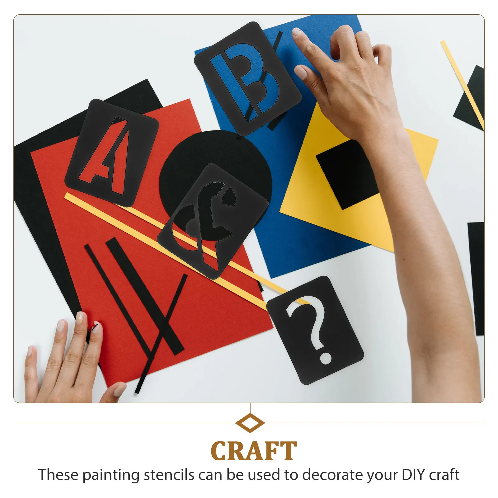 42Pcs Hollow Letter and Number Stencil Templates Reusable Crafting Painting Stencils for Walls Furniture Home Decor Spray Art