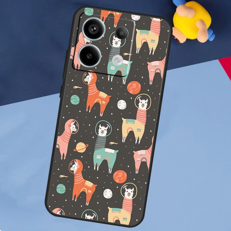 Llama Alpaca Pattern Case For Xiaomi Redmi Note 13 Pro 12 11 8 9 10 Redmi Note 12S 11S 10S 9S 10C 12C 13C Cover