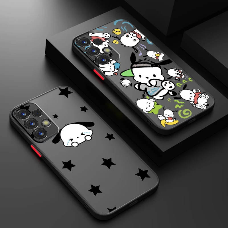 Cute Pacha Dog Sanrio Frosted Translucent For Samsung Note 20 A35 A03 A54 A31 A22 A34 A14 A24 A04 A55 5G Soft Phone Case