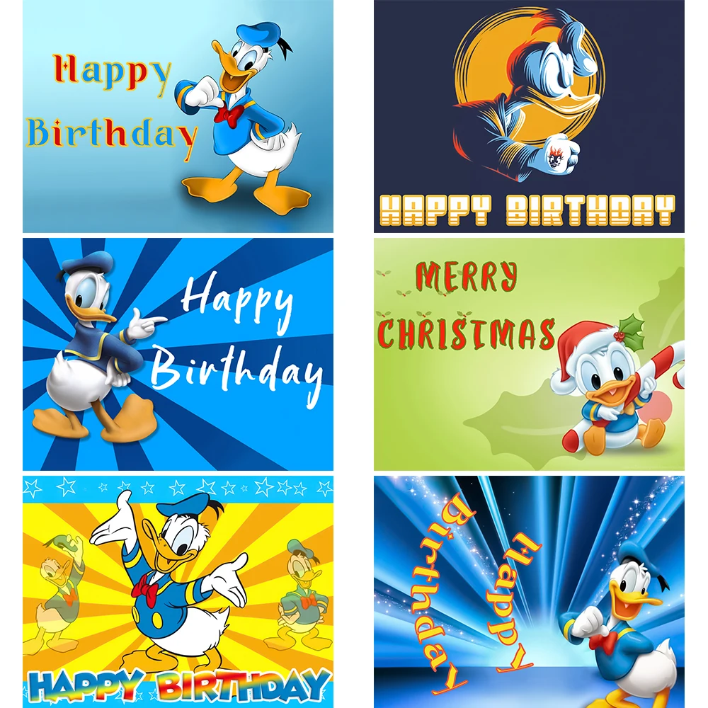 Donald Duck Background Kid Birthday Party Baby Shower Photography VinylBackground Children Room Decor Supplies Photo Poster